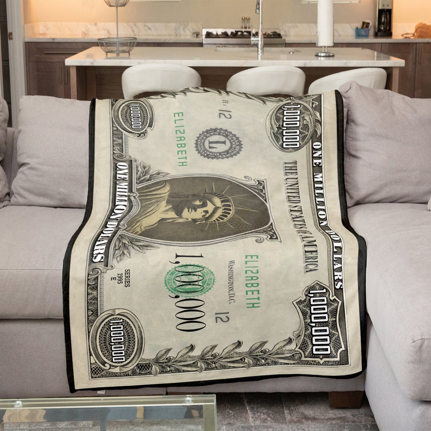 For Friend - Sleep Like A Millionaire - Personalized Dollar Blanket