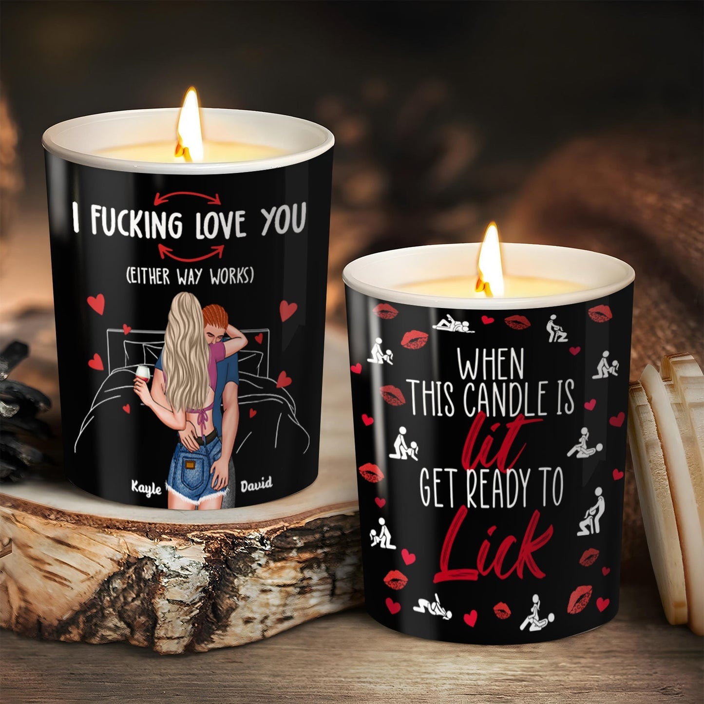 Couple - When This Candle Is Lit Get Ready To Lick - Personalized Scented Candle