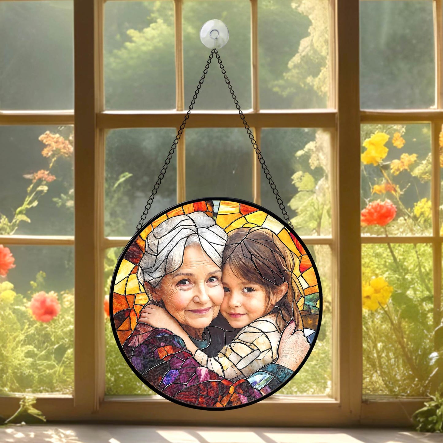 Custom Photo Family - Personalized Window Hanging Suncatcher Ornament