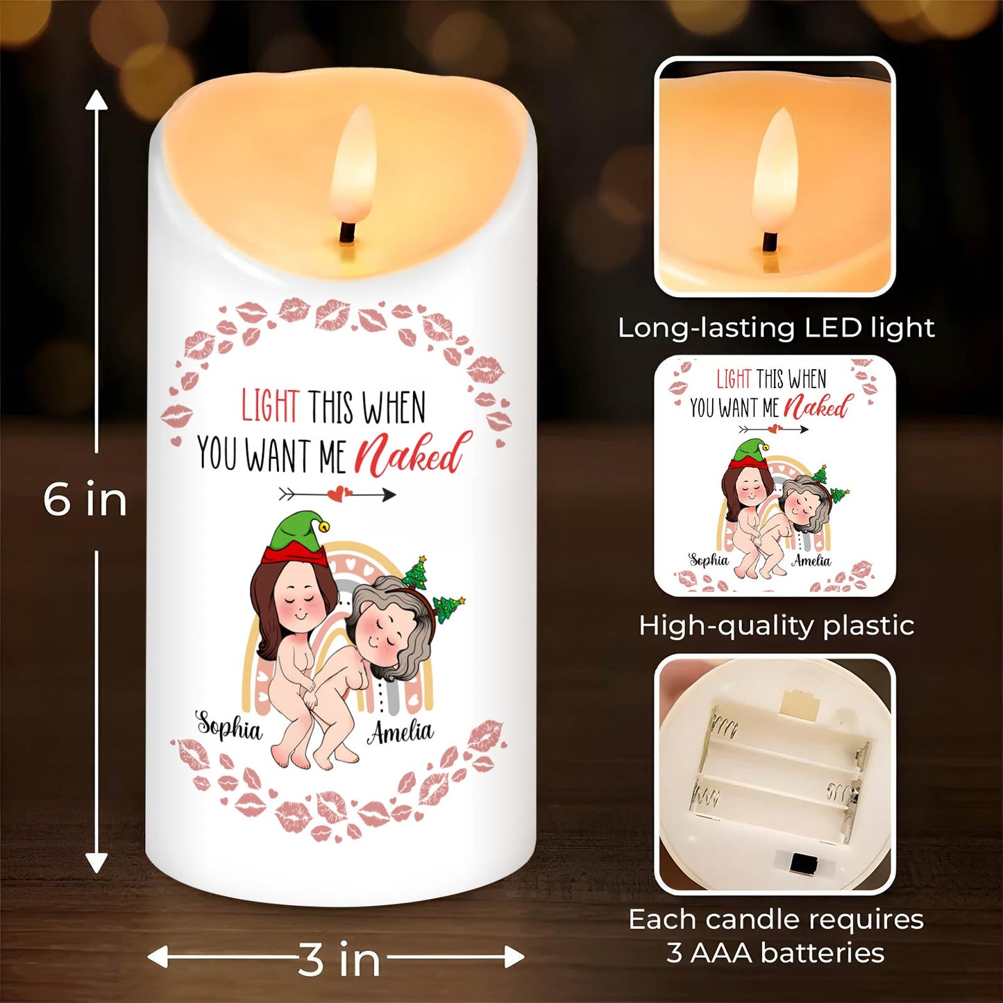 Couple - Light This When You Want Me Naked - Personalized LED Candle