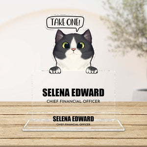 Pet Lover - Take One! - Personalized Acrylic Business Card Holder