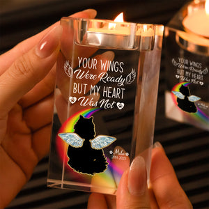 Pet Lover - A Piece Of My Heart - Personalized Crystal Candle Holder