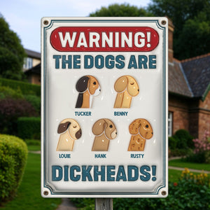 Pet Lovers - Warning - Personalized Inflate Classic Metal Sign