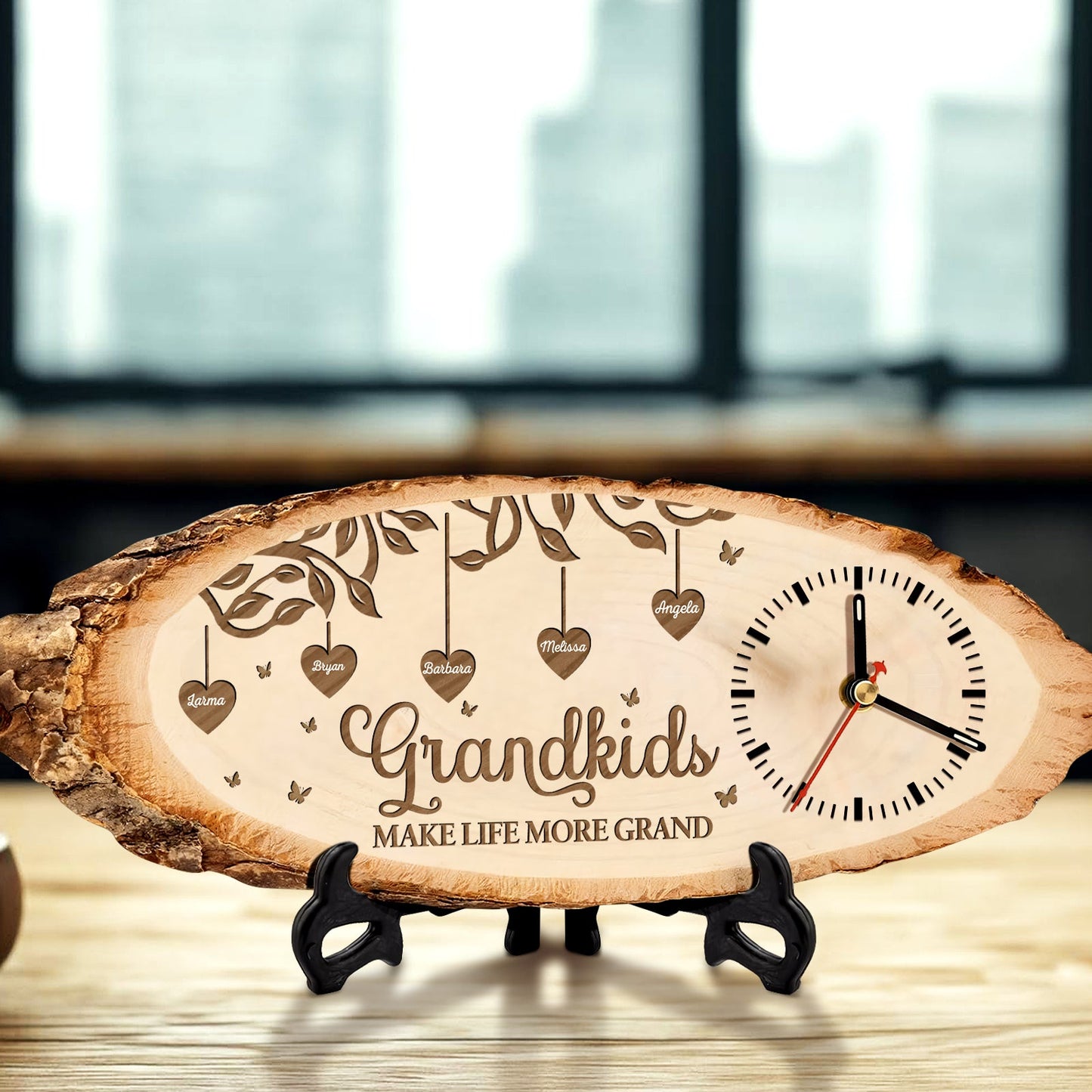 Family - Grandkids- Personalized Wooden Clock