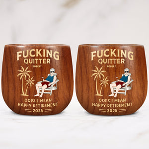Retirement - Personalized Wooden Bourbon Drinking Glass