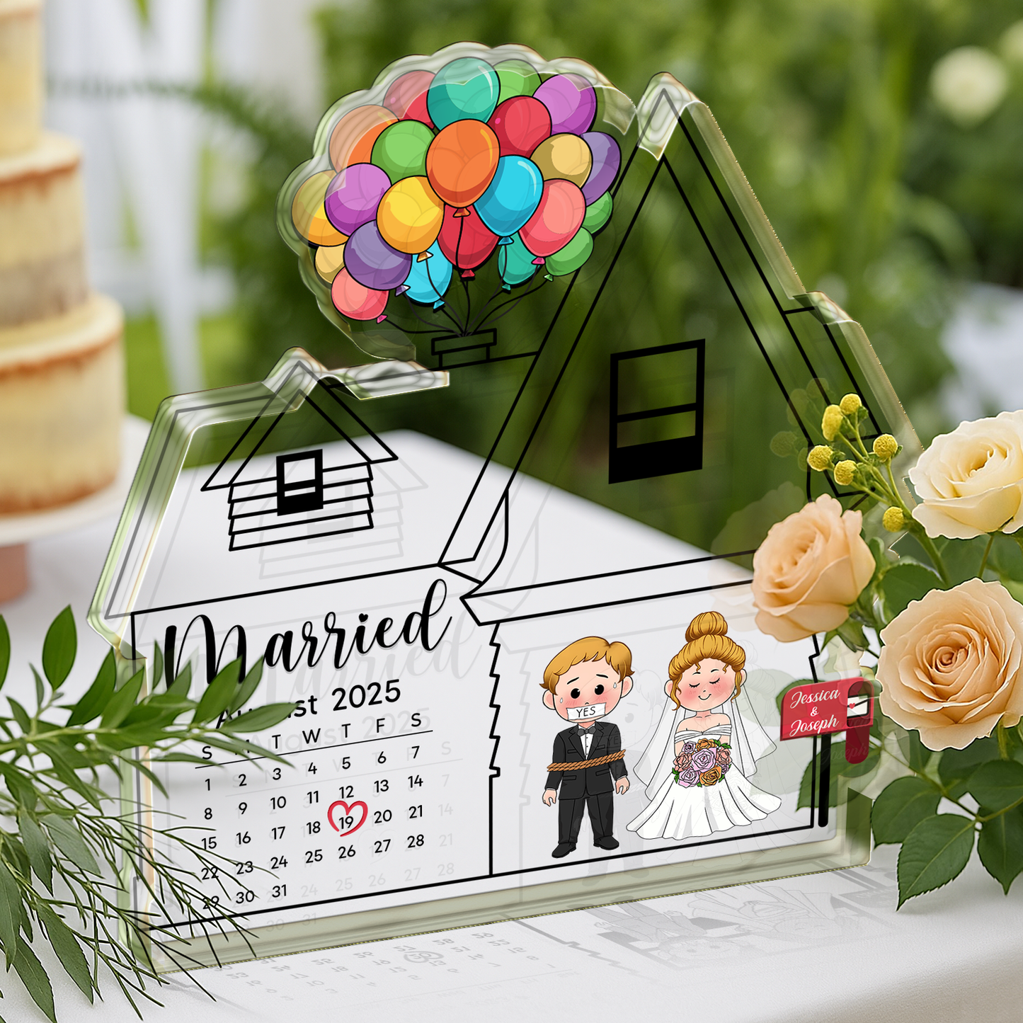 Couple Wedding Gift - Married Day - Personalized Acrylic Plaque