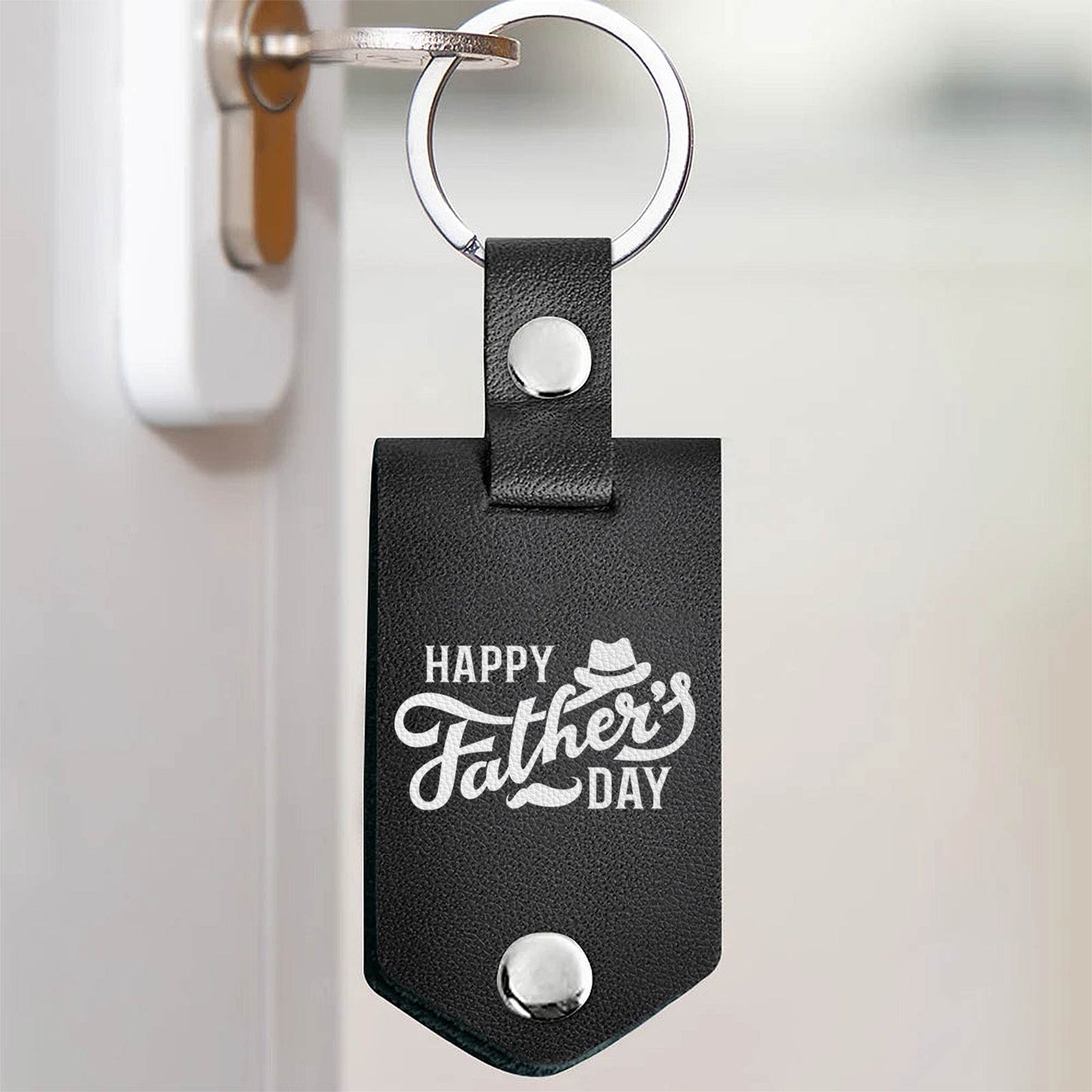Father - I'm Not The Stepdad, I'm Just The Dad That Stepped Up - Personalized Leather Photo Keychain
