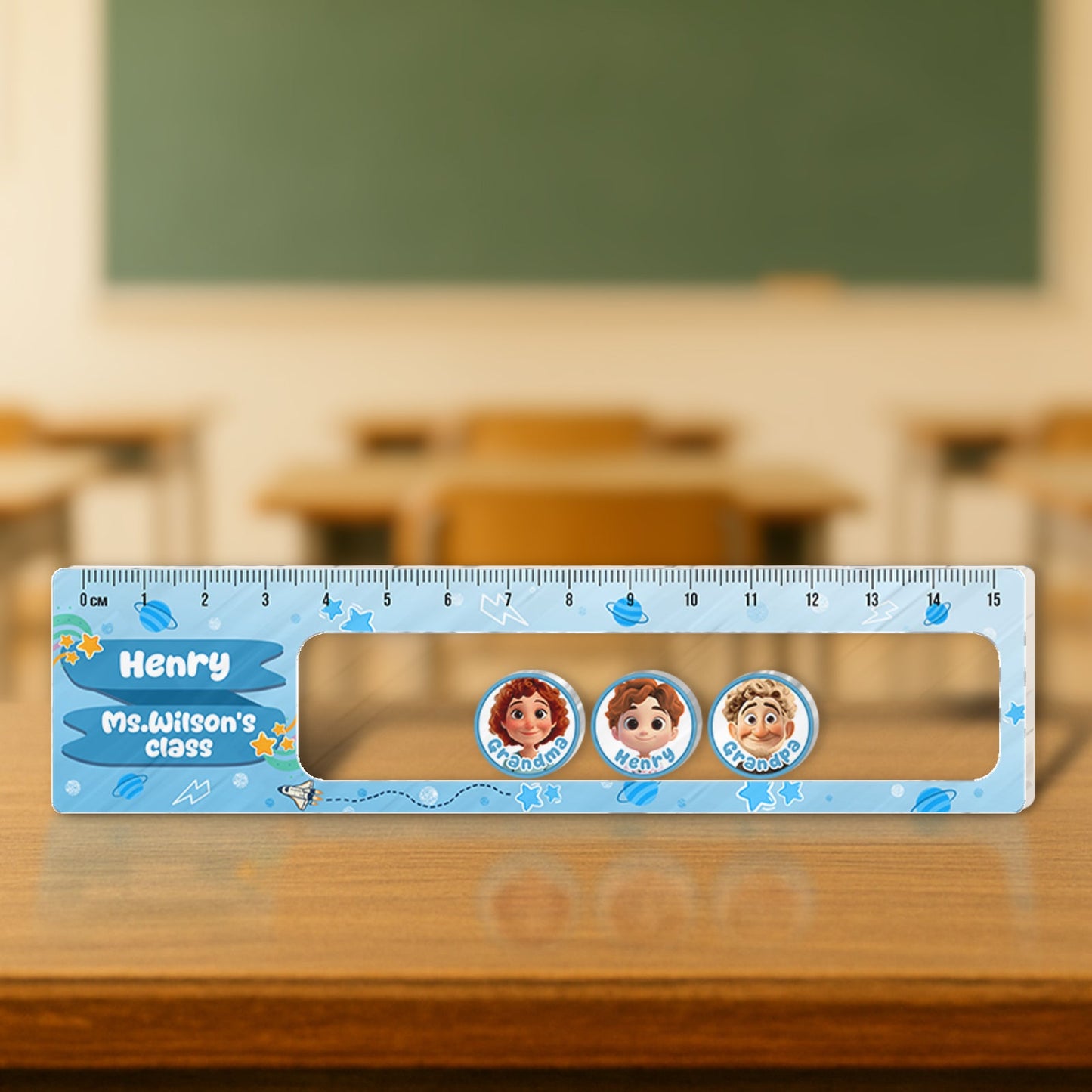 Family - Back To School - Personalized Shaking Charm Ruler