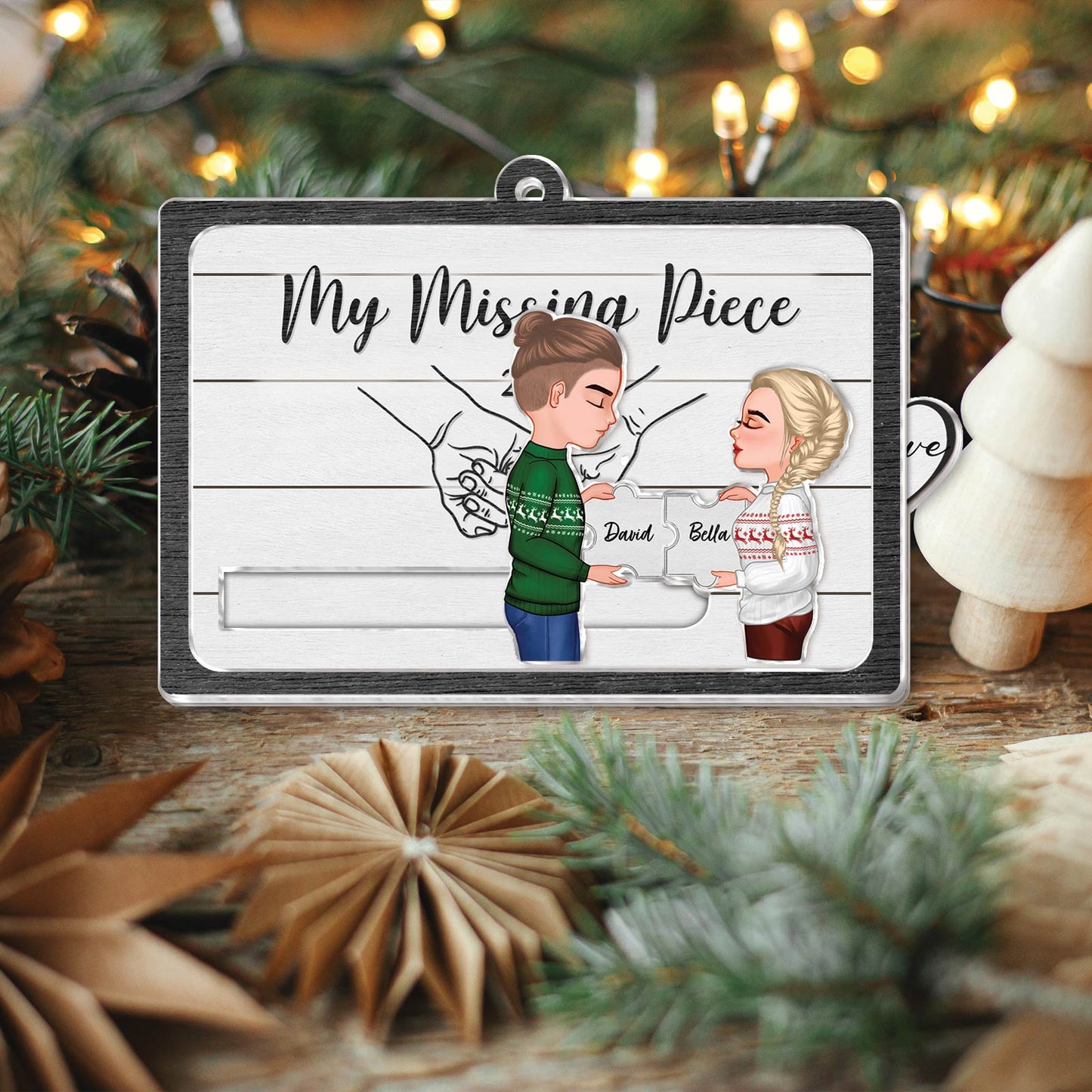 Couple - My Missing Piece - Personalized Acrylic Slider Card