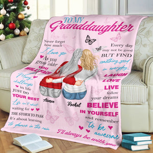 Family - To My Granddaughter - Personalized Blanket