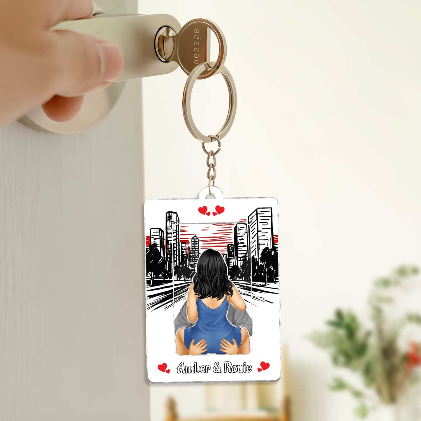 Couple - Drive Safe Handsome. I Need You Here With Me. I Love You - Personalized Shaking Car Hanger