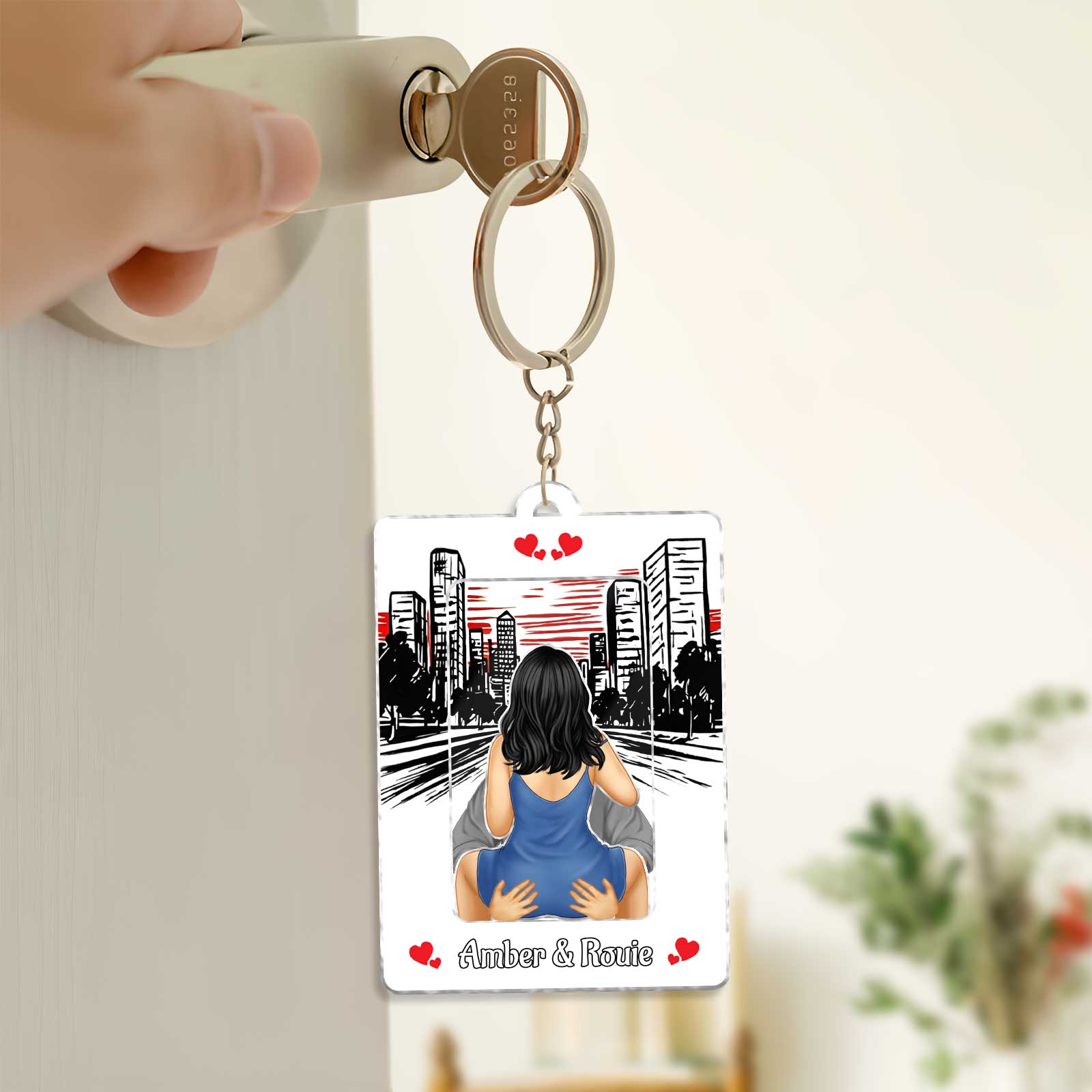 Couple - Drive Safe Handsome. I Need You Here With Me. I Love You - Personalized Shaking Car Hanger