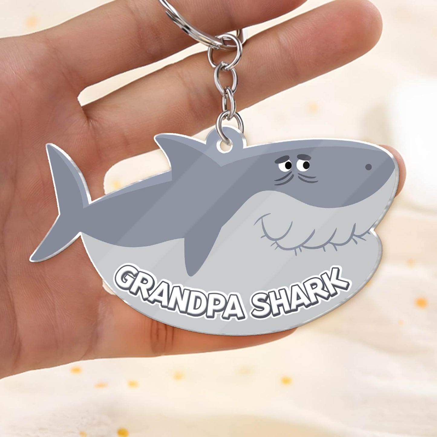 Father - Daddy/ Grandpa Shark - Personalized Acrylic Shaking Keychain