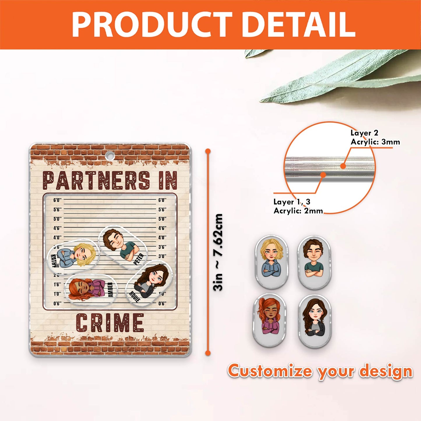 Bestie - Partners In Crime - Shaking Keychain