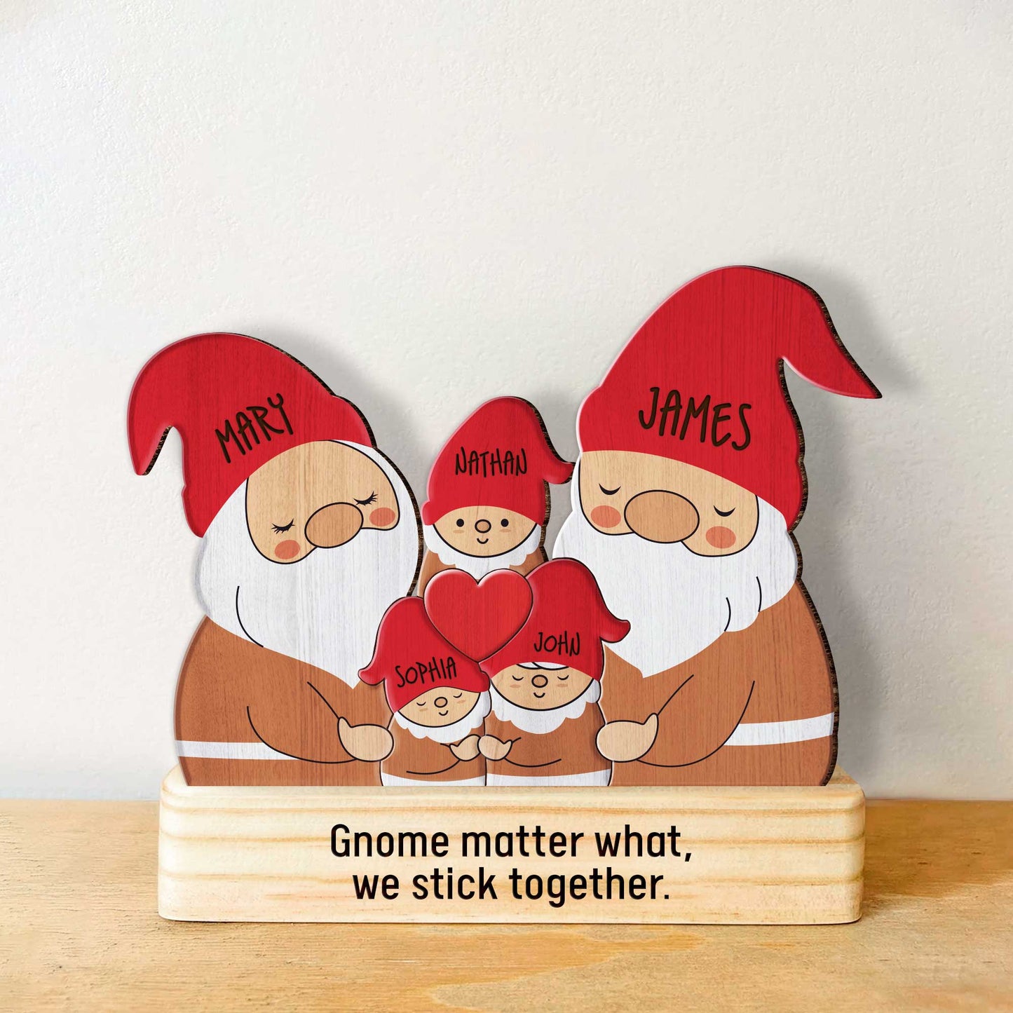 Family - Gnome Family - Personalized Wooden Puzzle