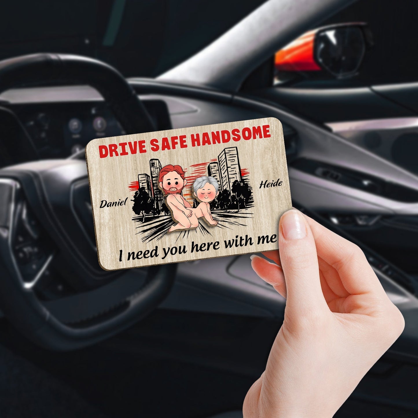 Couple - Drive Safe Handsome - Personalized Car Visor Clip