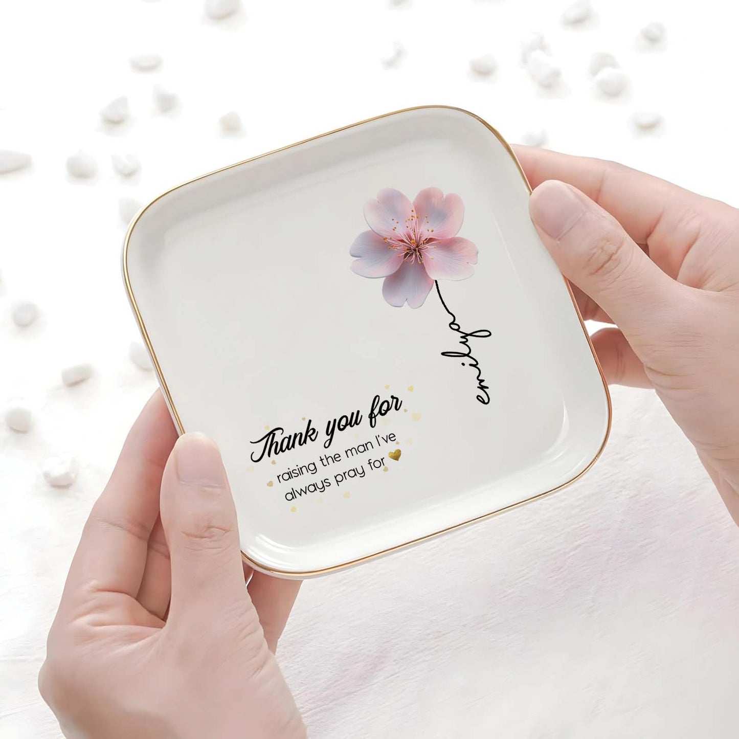 Family - Thank You For Raising The Man I've Pray For - Personalized Ring Dish