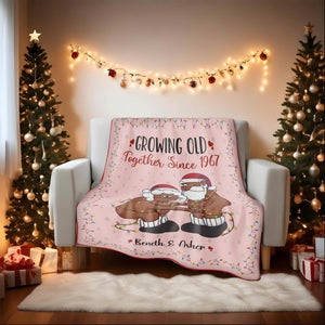 Couple - Growing Old Together - Personalized Blanket