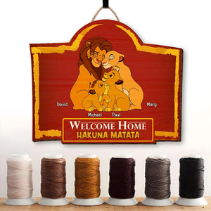 Family - Welcome Home - Personalized Gifts For Family Wooden Door Sign