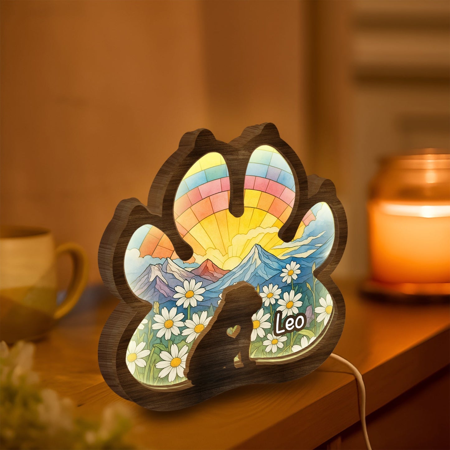 Pet Lover - You Were My Favorite Hello And My Hardest Goodbye - Personalized LED Light Wooden Plaque