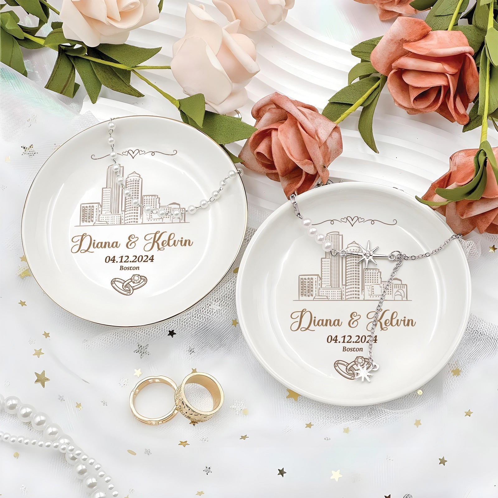 Couple - Our Wedding Day - Personalized Jewelry Dish