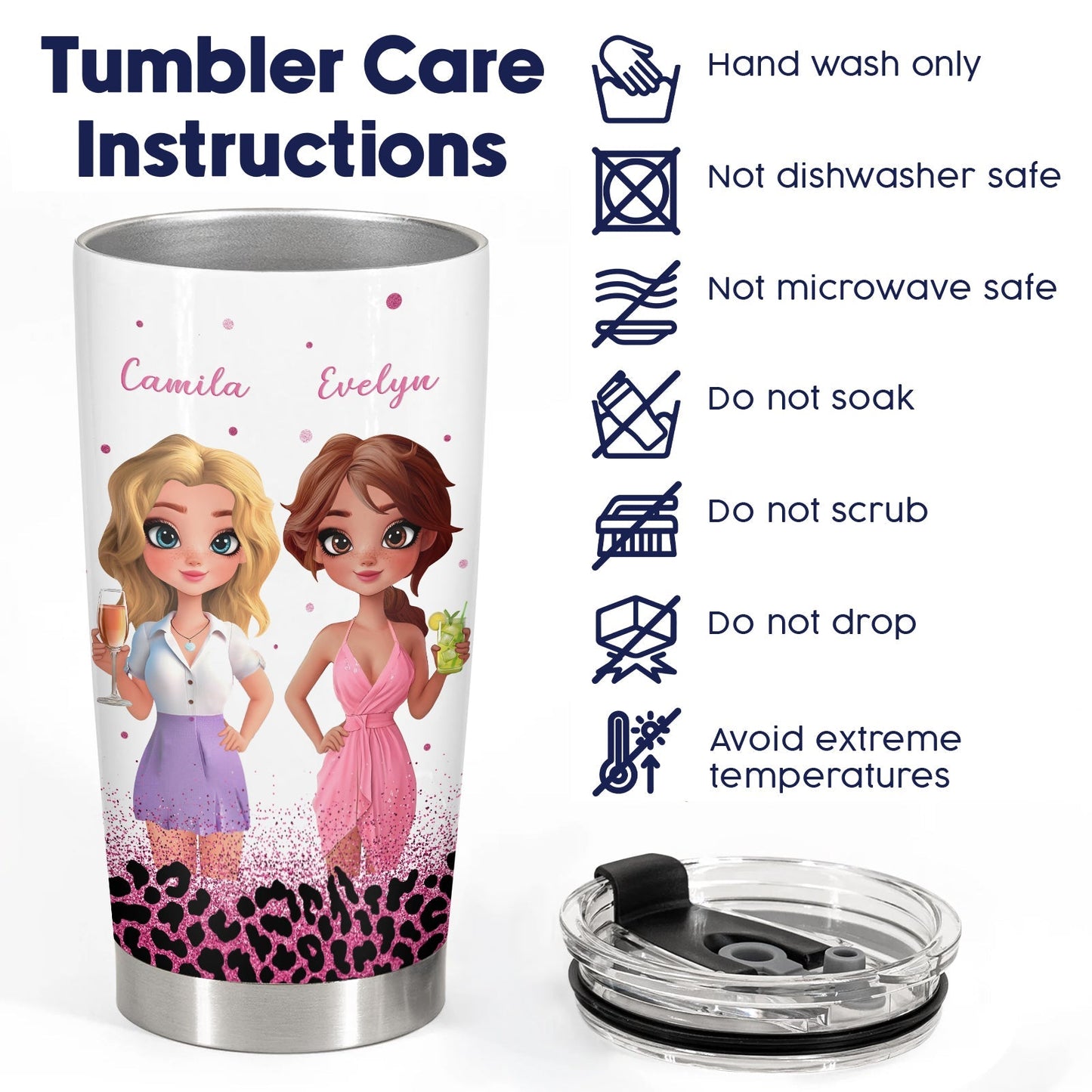 Besties - Because Of You I Laugh A Little Harder - Personalized Tumbler