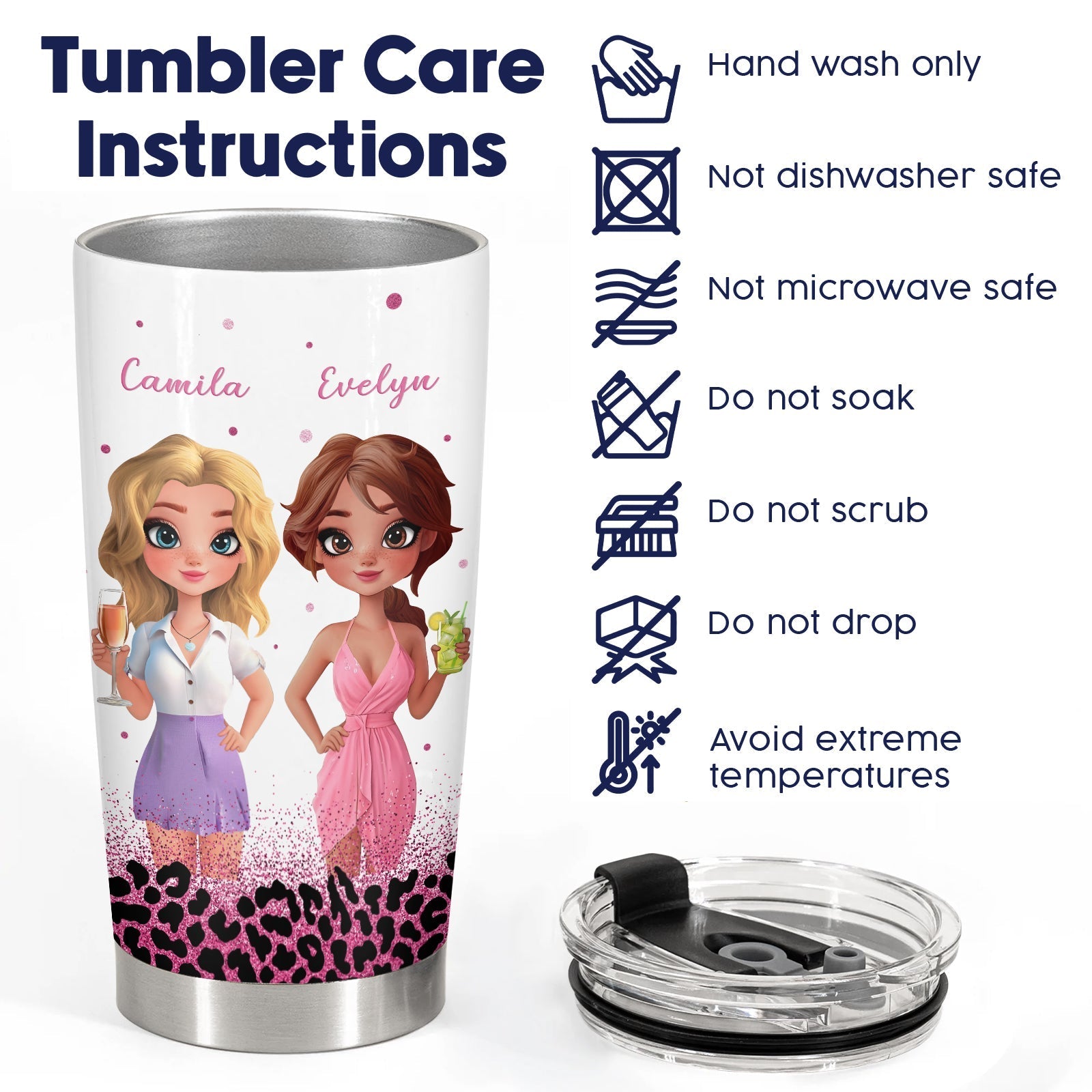 Besties - Because Of You I Laugh A Little Harder - Personalized Tumbler