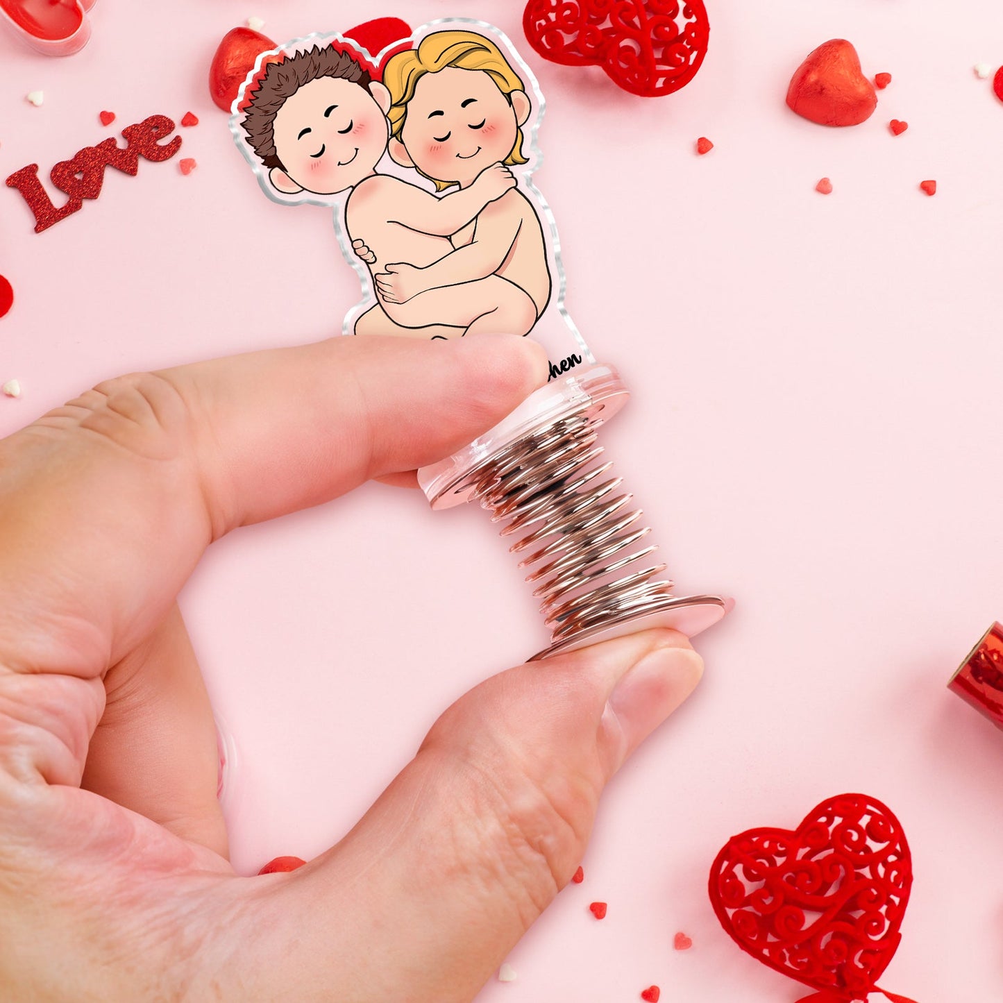 Couple - Love In A Spring - Personalized Shaker Acrylic Standee