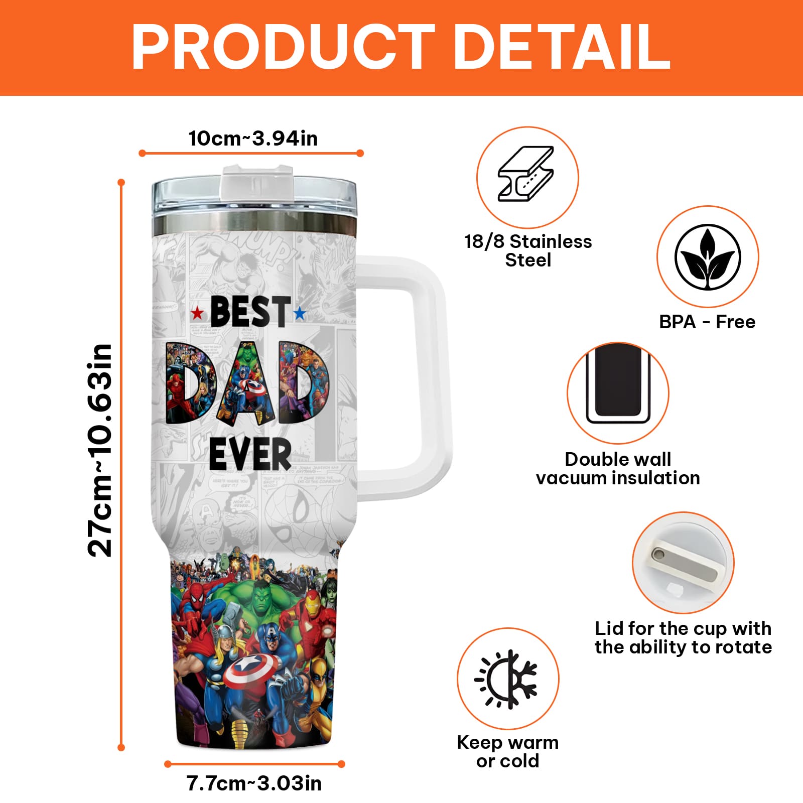 Father - Best Dad Ever - Personalized Tumbler (NEW)