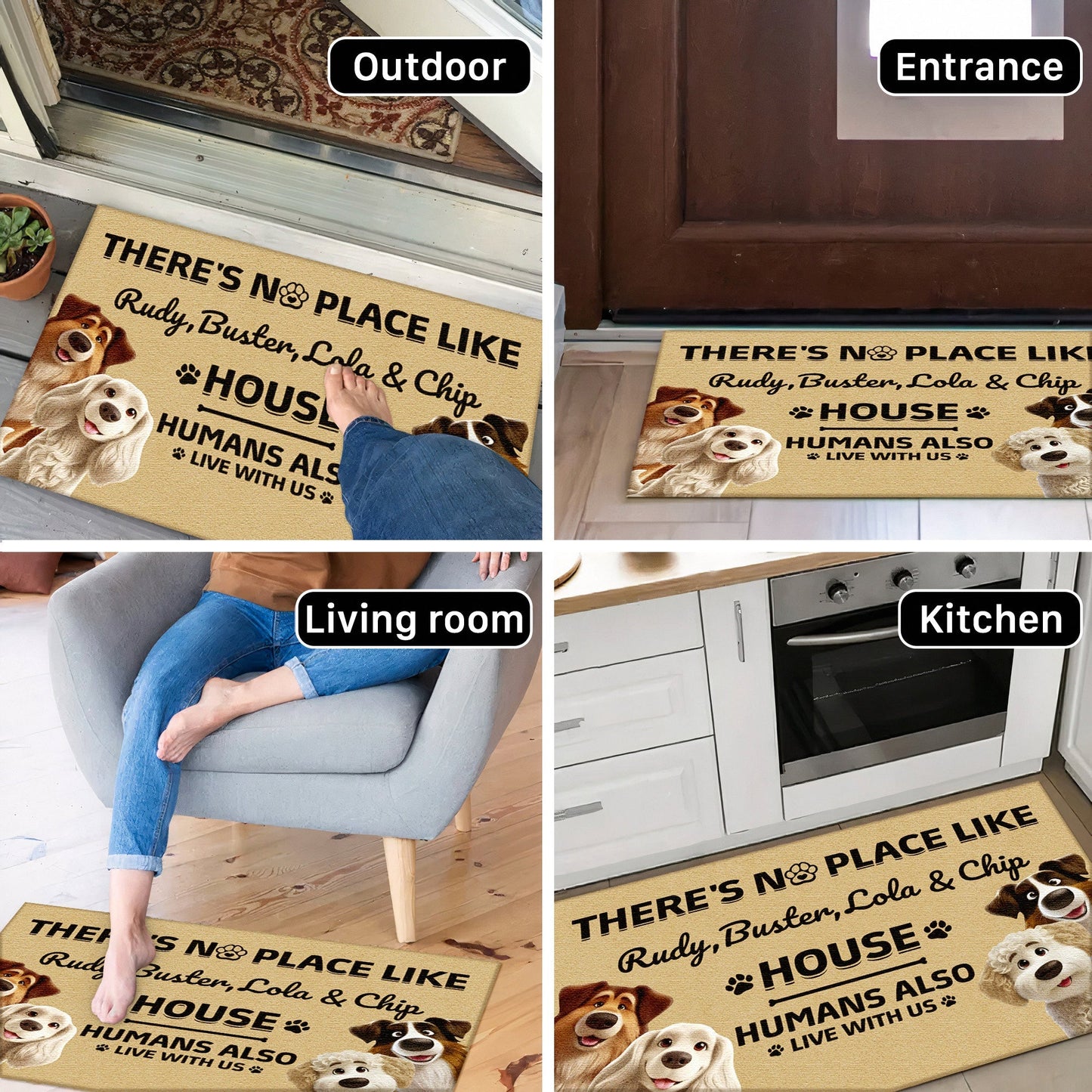 Pet Lover - Humans Also Live With Us - Personalized Pet Doormat