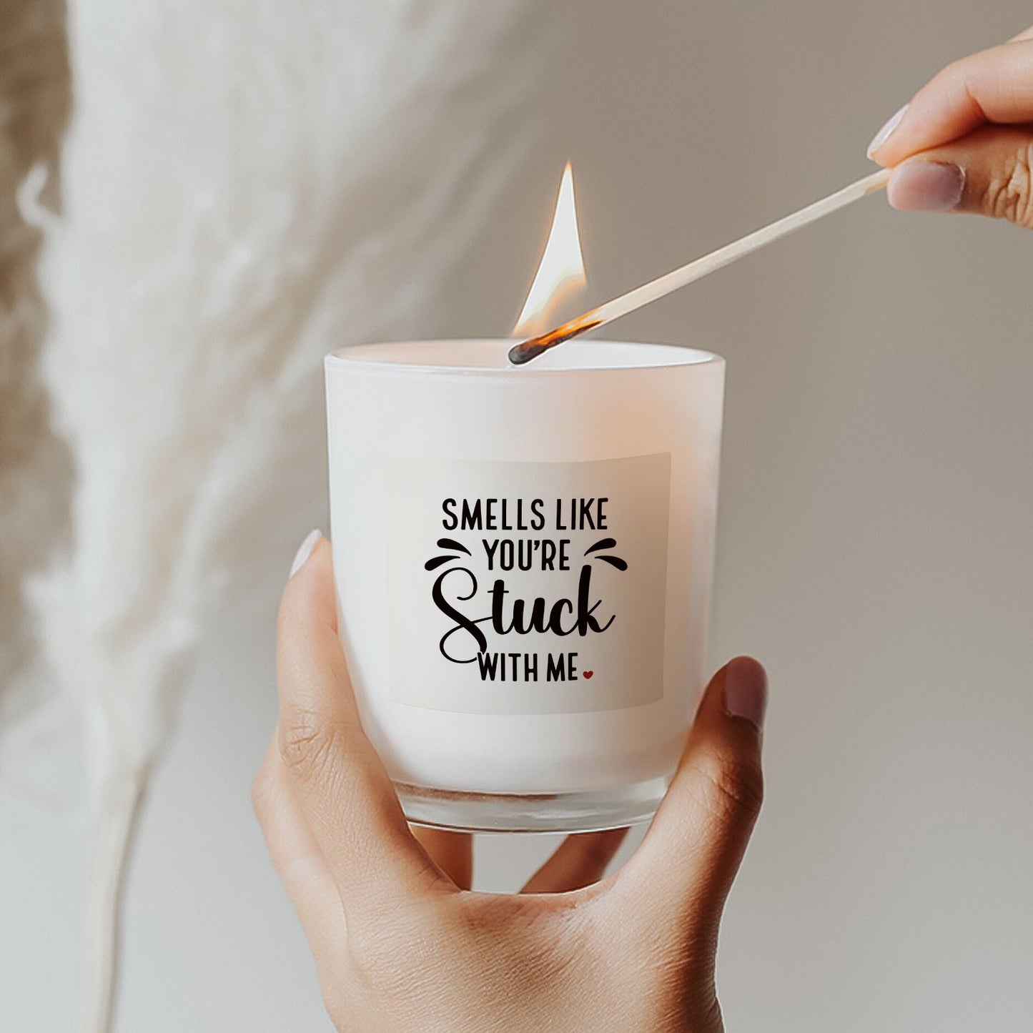 Couple - Smell Like You're Stuck With Me - Personalized Scented Candle