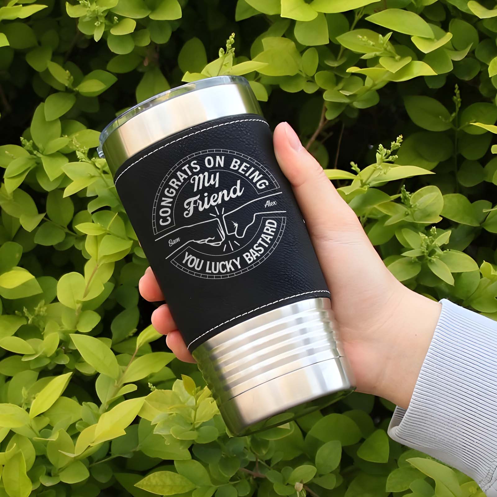 Friends - Congrats On Being My Friend, You Lucky Bastard - Personalized Stainless Steel Tumbler