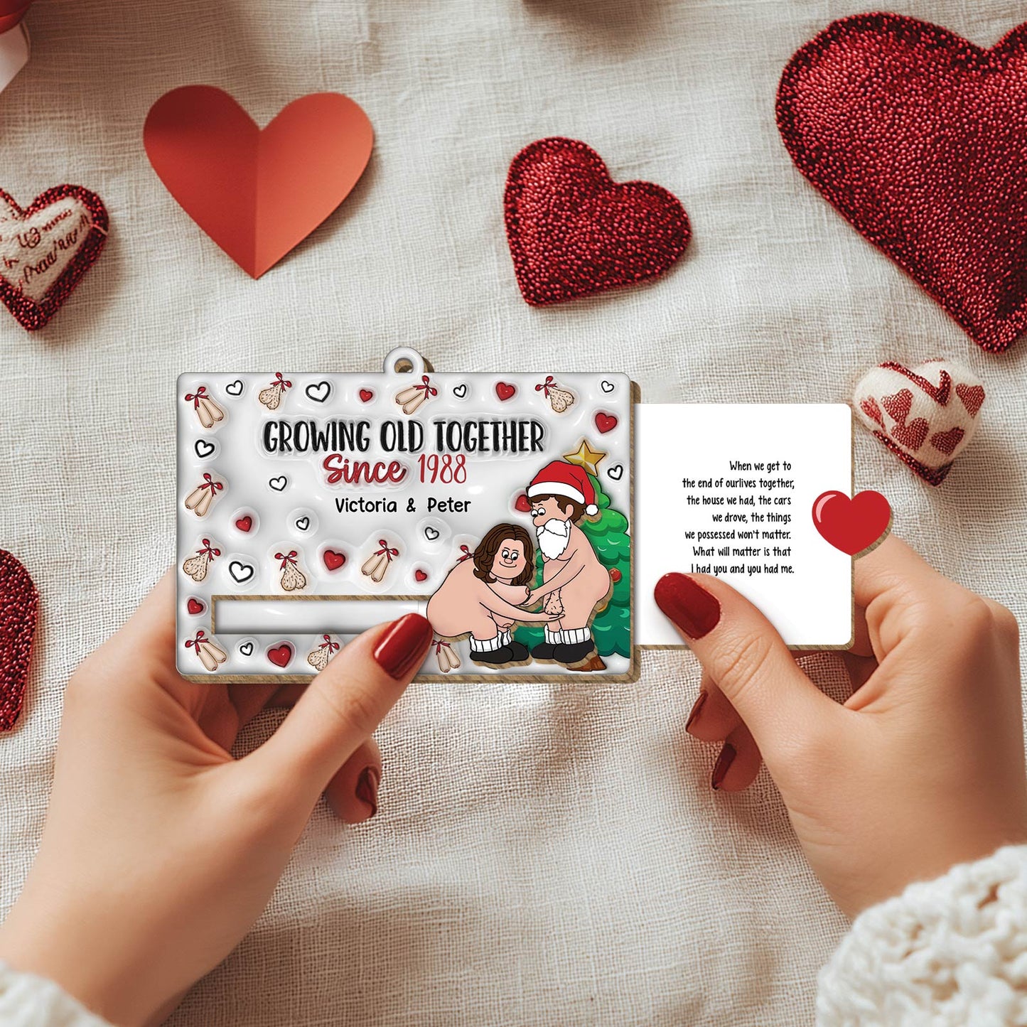 Couple - You Are the Best thing That Ever Happened To Me - Personalized Wooden Slider Card