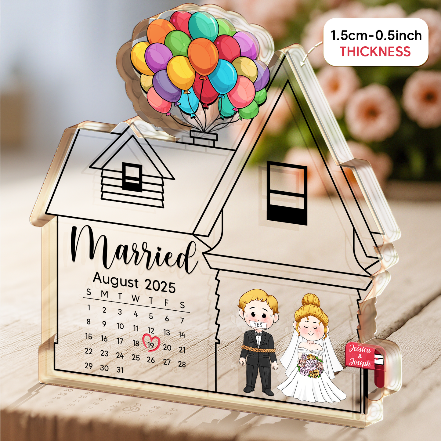 Couple Wedding Gift - Married Day - Personalized Acrylic Plaque