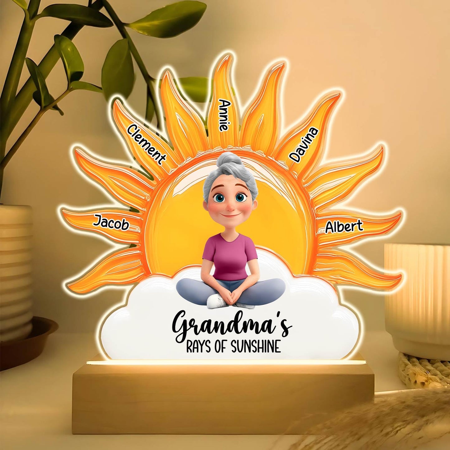 Family - Whose Rays Of Sunshine - Personalized Led Night Light