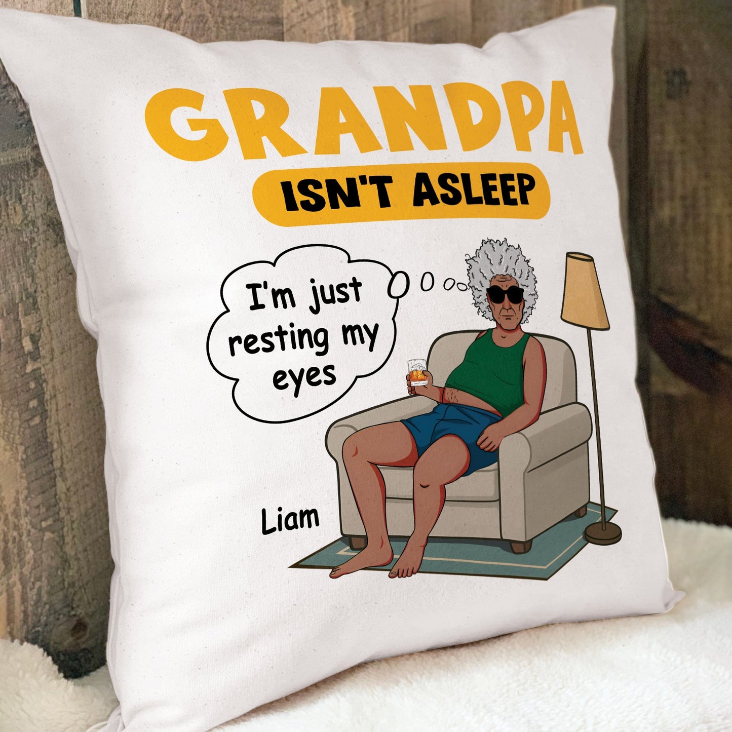 Father - Grandpa Isn’t Asleep - Personalized Pillow