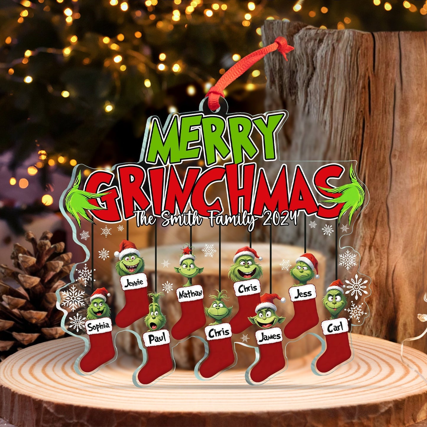 Family - Merry Monster Family - Personalized Acrylic Ornament