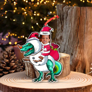Baby Riding Dinosaur - Personalized Acrylic Photo Ornament