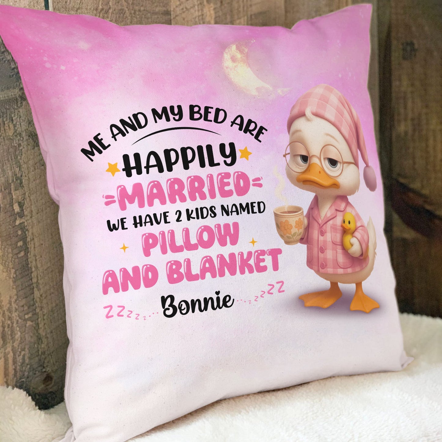 Me And My Bed Are Happily Married - Personalized Couple Pillow