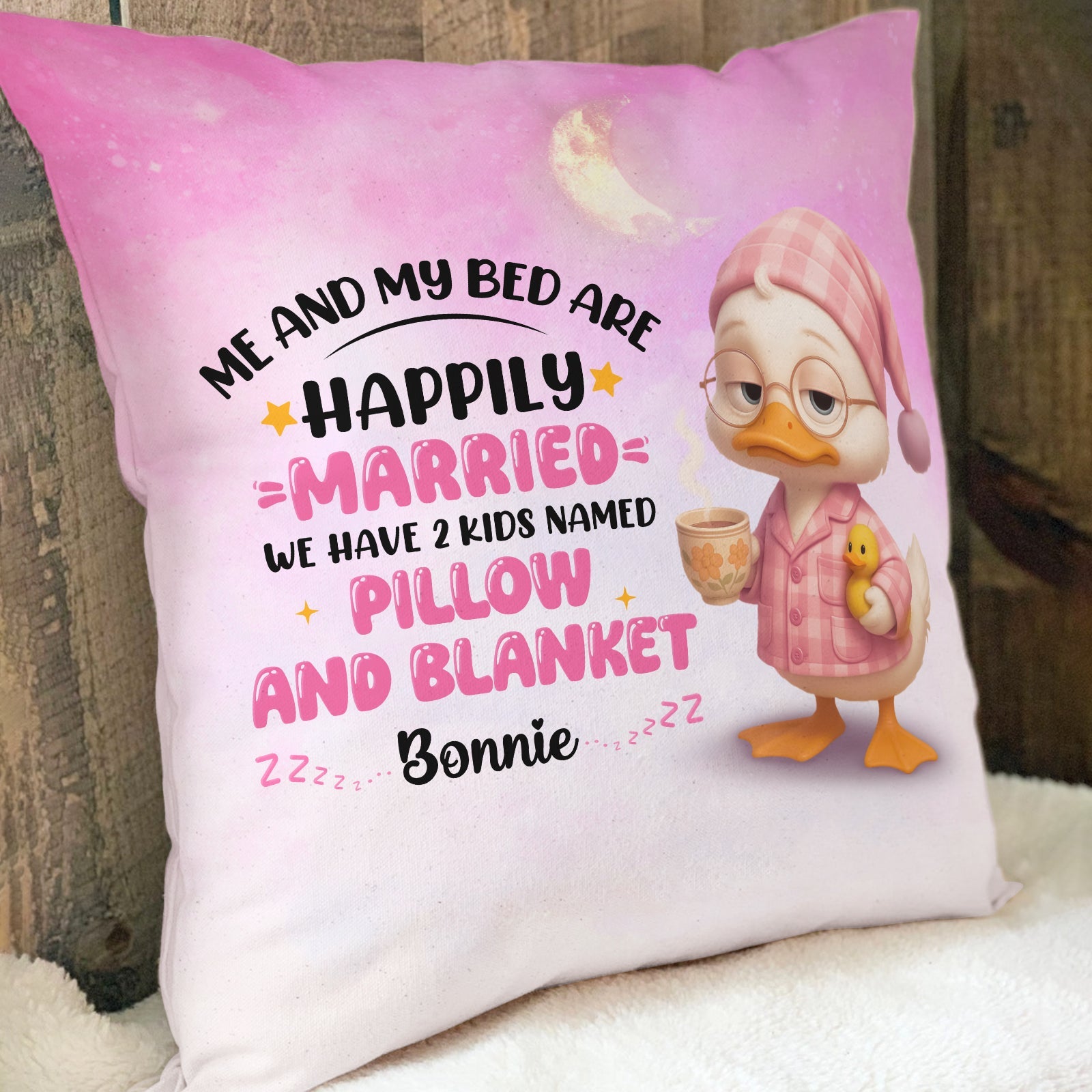 Me And My Bed Are Happily Married - Personalized Couple Pillow