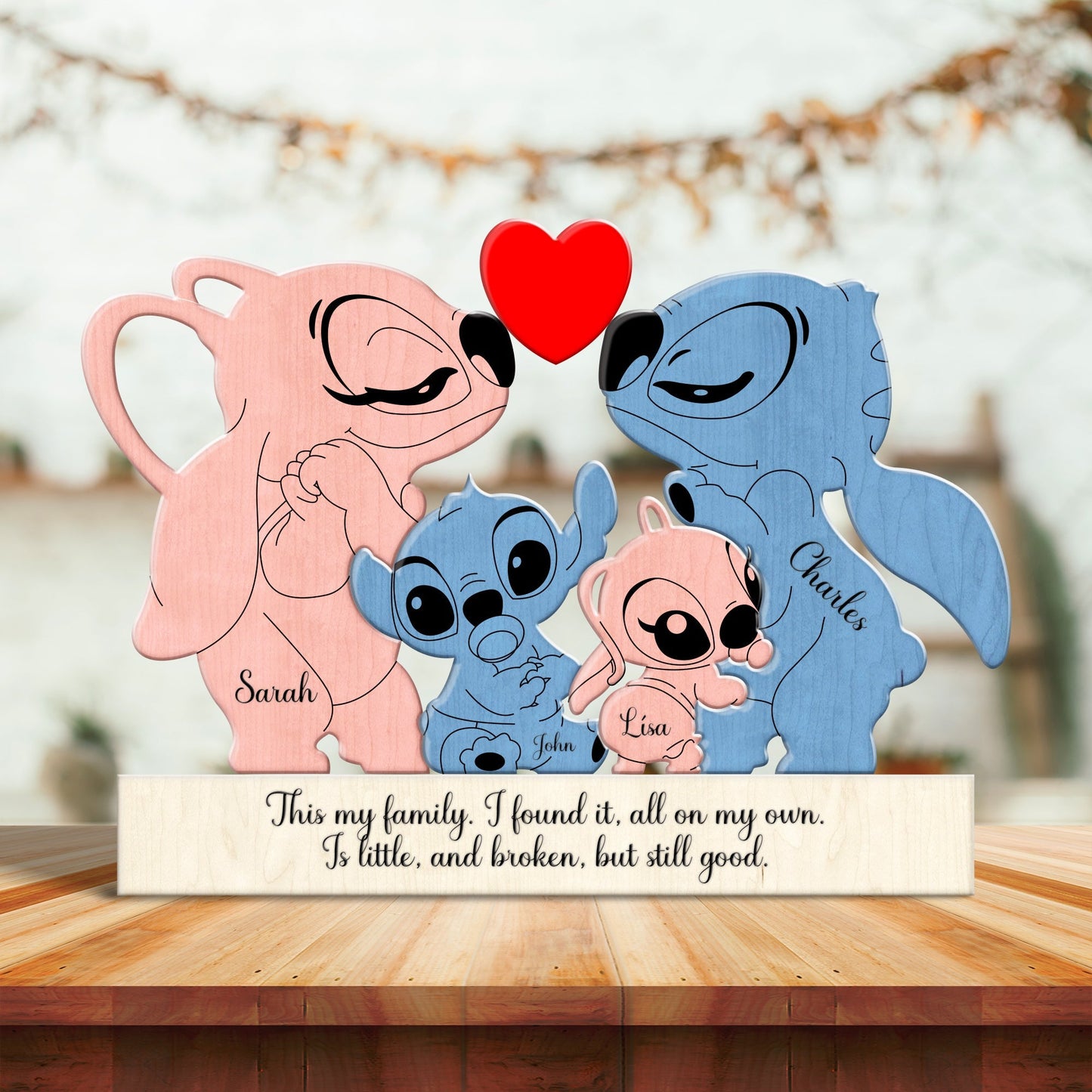 Family - Cartoon Cute Characters - Personalize Wooden Puzzle