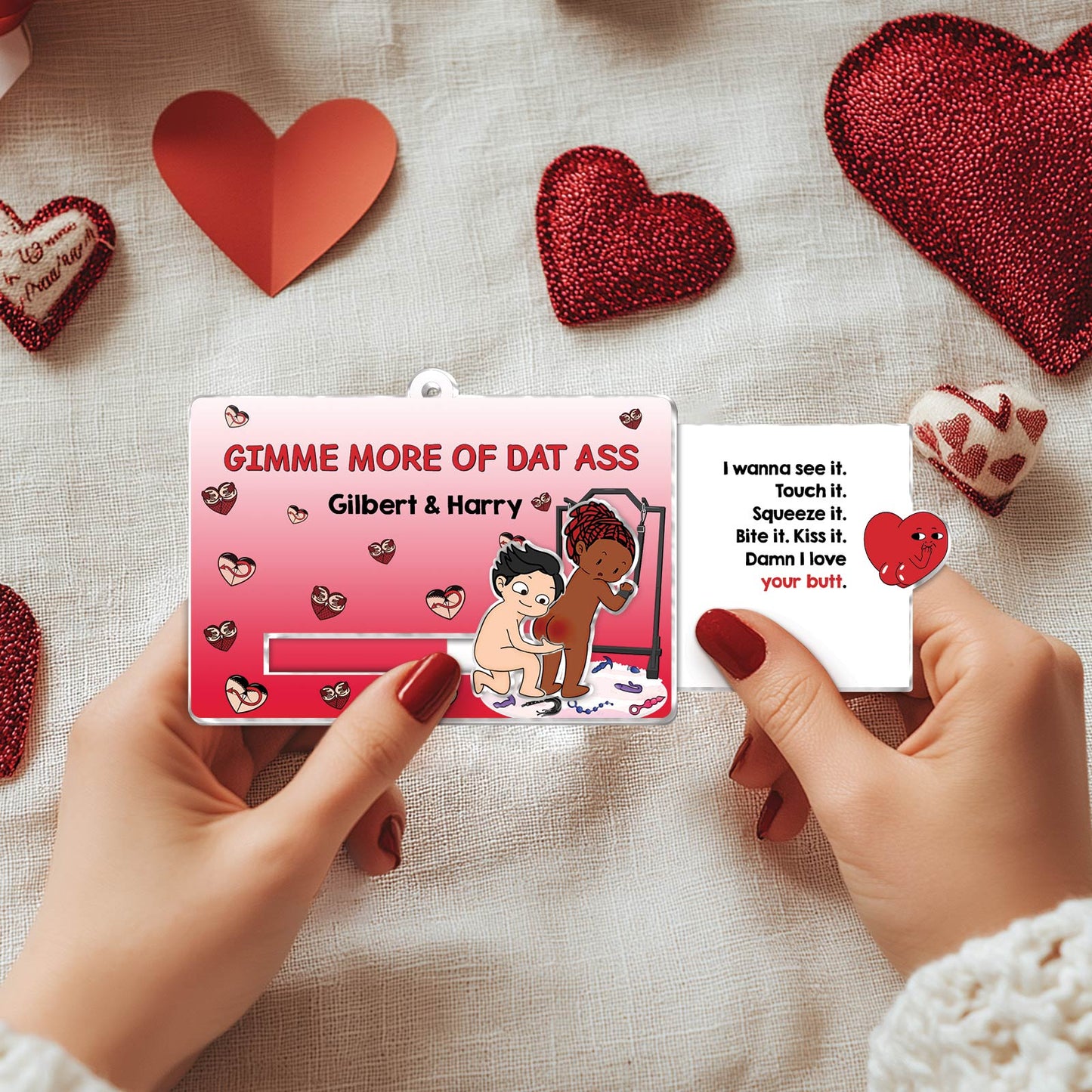 Couple - Gimme More Of Dat Ass - Personalized Acrylic Slider Card