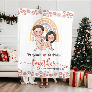 Couple - Together Is Our Favorite Place To Be - Personalized Blanket