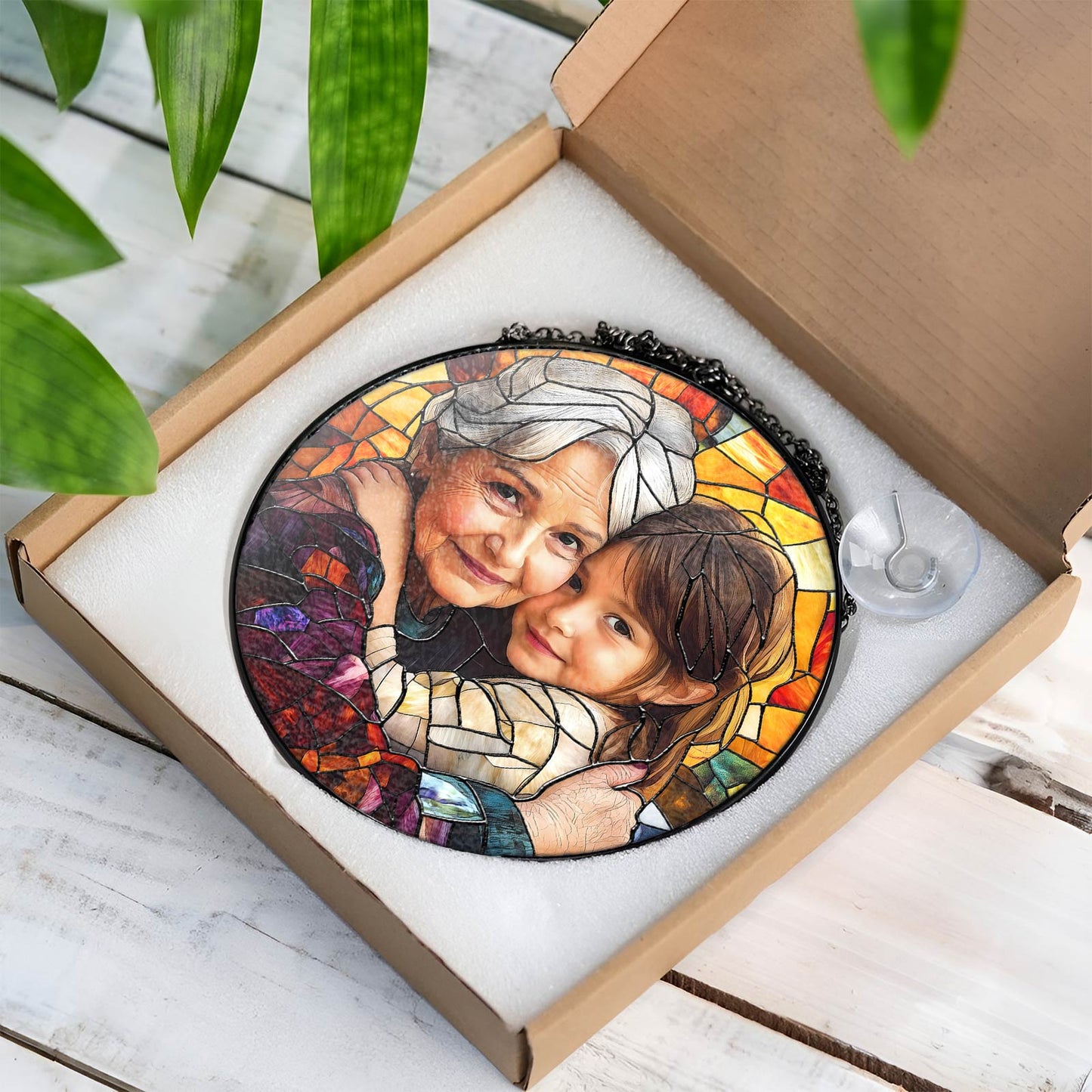 Custom Photo Family - Personalized Window Hanging Suncatcher Ornament