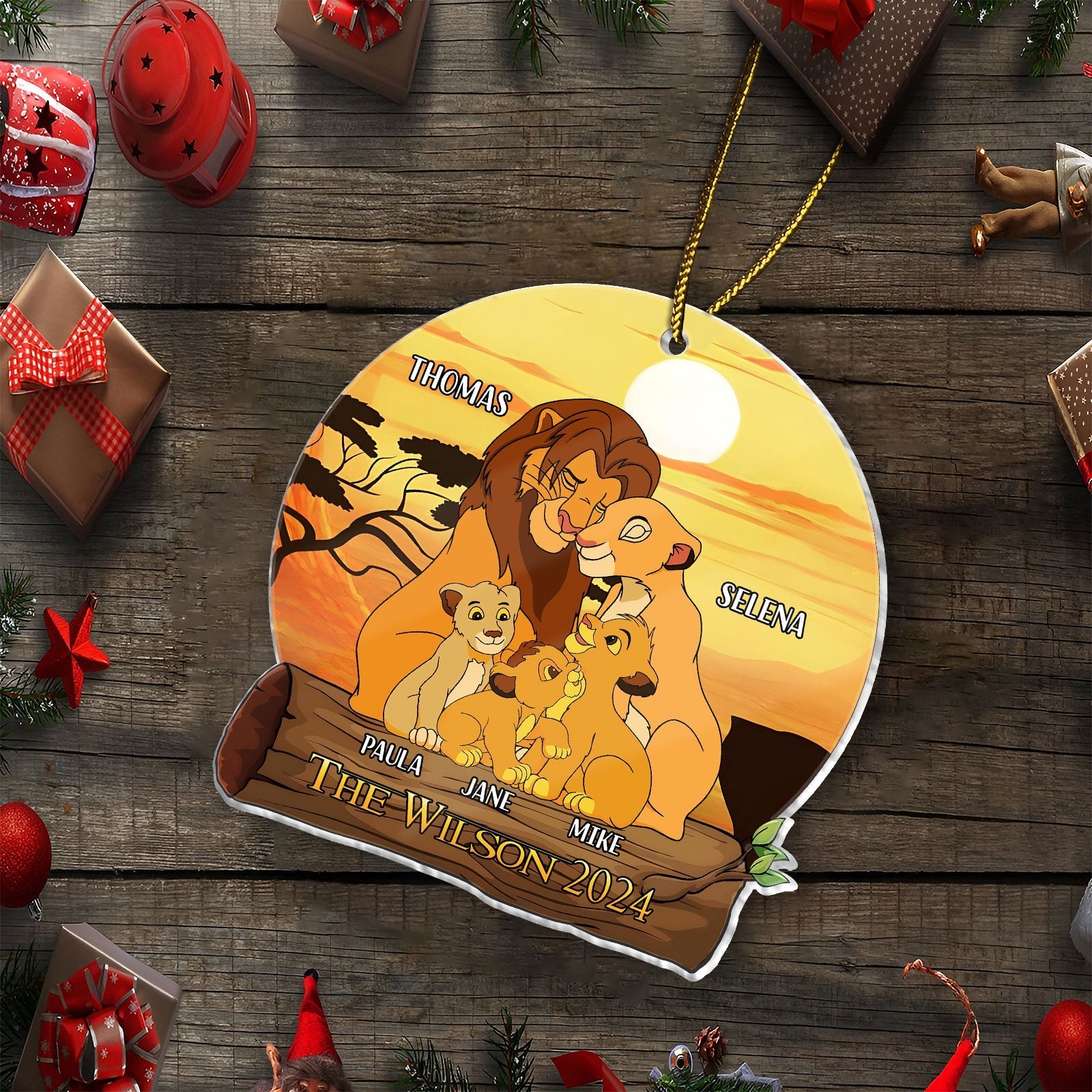 Family - Lion King Family - Personalized Acrylic Ornament