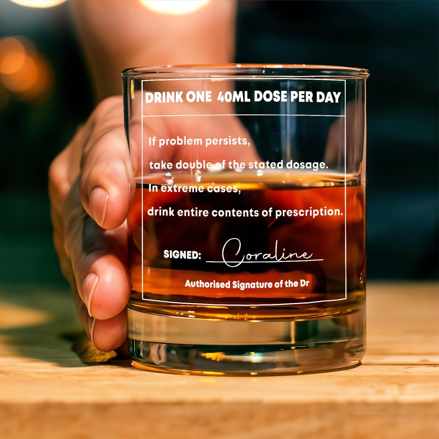 Gift For Besties or Coworkers - Drink One 40ml Dose Per Day - Personalized Wine Glass