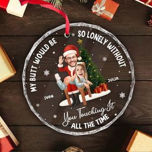 Personalized Couples Christmas Glass Ornament - Funny Custom Gift For Him Or Her