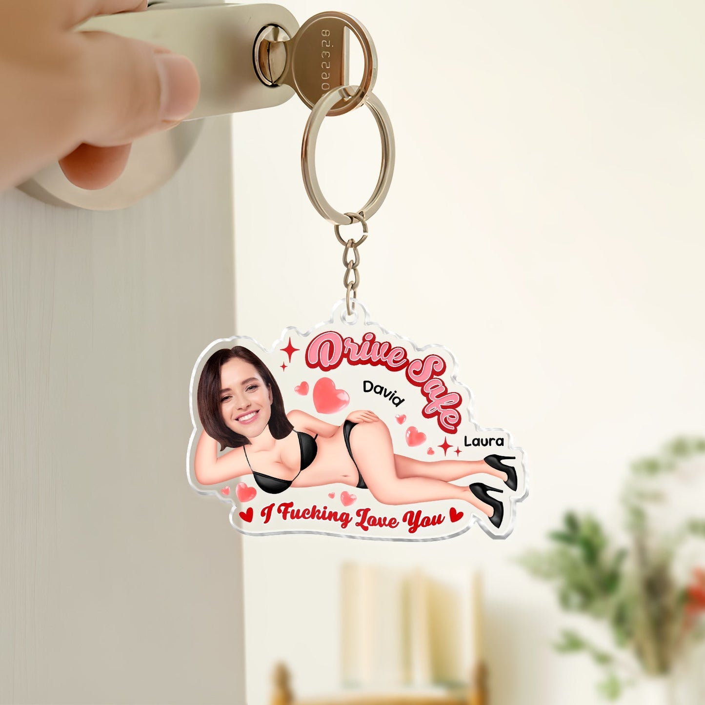 Couple - Drive Safe, I F*cking Love You - Personalized Acrylic Keychain