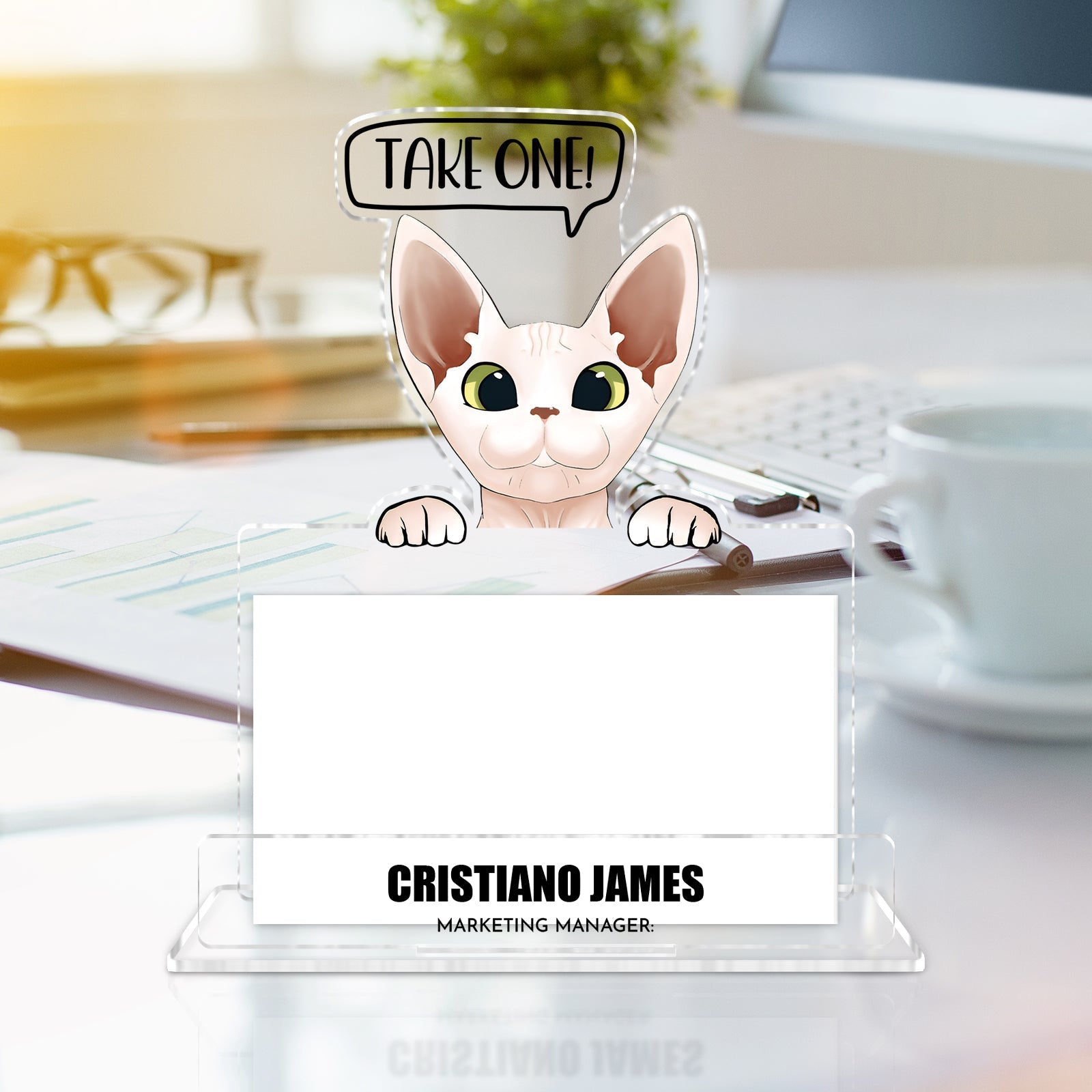 Pet Lover - Take One! - Personalized Acrylic Business Card Holder