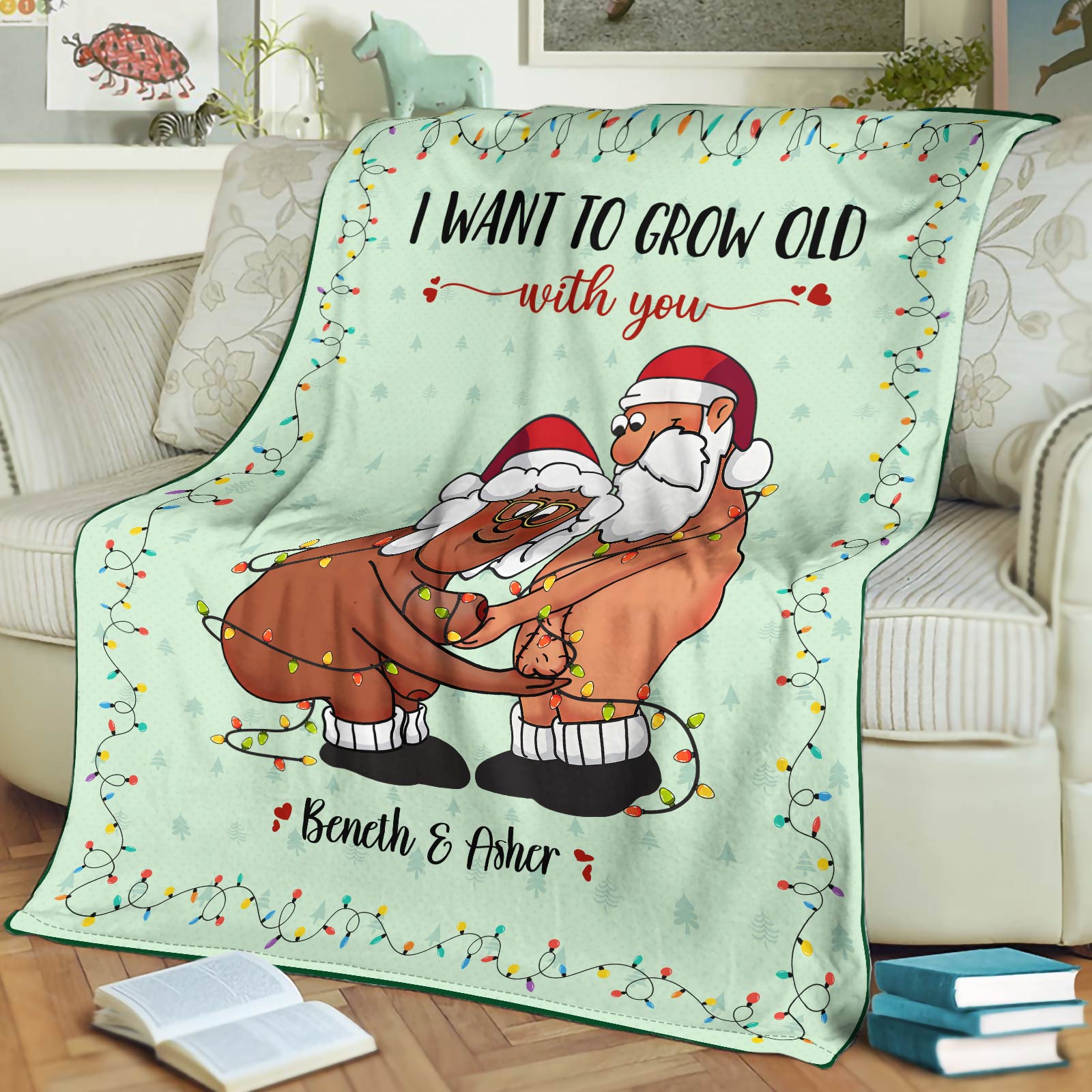 Couple - Growing Old Together - Personalized Blanket